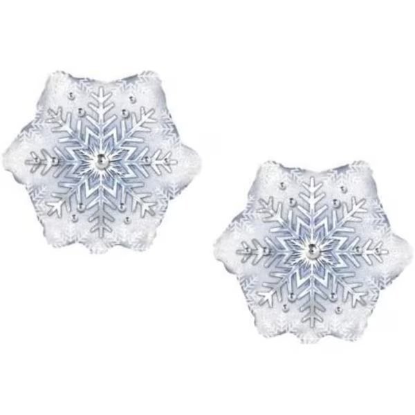 SNOWFLAKE Silver White Blue Elsa Anna Theme 2 18in. Party Mylar Decor Balloons, Loonballoon, Mfr#: B01FTXP2C8